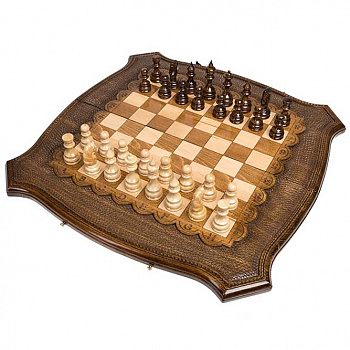 Резные нарды и шахматы из бука «Роял»