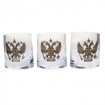 Коллекционный сувенирный набор стаканов «Герб РФ»