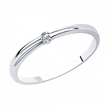 Серебряное кольцо с фианитом «Ласка»
