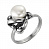 Серебряное кольцо с жемчугом «Ажур»