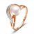 Серебряное кольцо с фианитом и жемчугом «Русалочка»