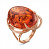 Серебряное кольцо с янтарем «Осенний вальс»