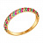 Кольцо из золота с зелеными, красными и жёлтыми фианитами 017384