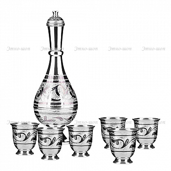 Набор для водки из серебра «Традиция» на шесть персон