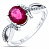 Серебряное кольцо с с рубином и фианитом «Эксклюзив»
