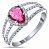 Серебряное кольцо с рубином и фианитом «Королевский блеск»