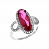 Серебряное кольцо с фианитом и рубином «Оригинальное»