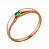 Серебряное кольцо «Легкость» с зеленой шпинелью и золочением