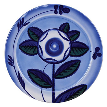 Фарфоровое декоративное блюдо «Синий цветок»