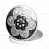 Серебряное зеркальце - футляр под пудреницу «Цветок»