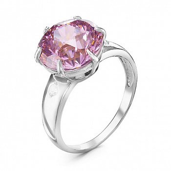 Серебряное кольцо «Эдем» с розовым фианитом