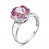 Серебряное кольцо «Эдем» с розовым фианитом