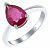 Серебряное кольцо с рубином «Багровая капля»
