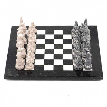 Шахматы из змеевика и мрамора «Северные народы»