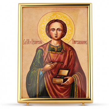 Серебряная Икона «Святитель Пантелеймон»