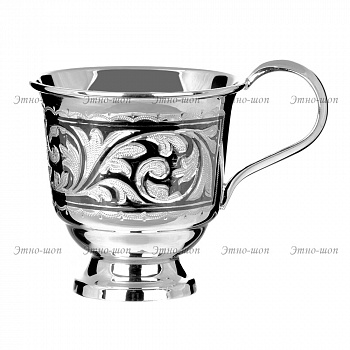 Серебряная кофейная чашка «Морозный узор»