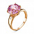 Серебряное кольцо «Эдем» с розовым фианитом и золочением