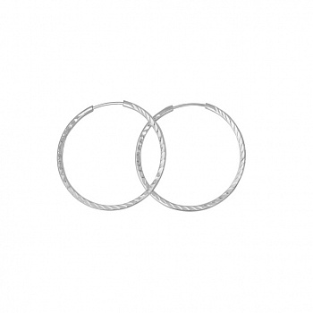 Серебряные серьги-кольца «Изящное плетение»