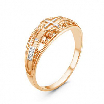 Серебряное кольцо «Защита» с позолотой