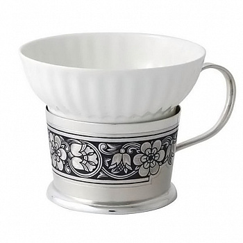 Серебряная чайная чашка «Цветок»