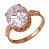 Серебряное кольцо «Особенное» с фианитом и позолотой