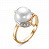 Серебряное кольцо «Марина» с жемчугом и золочением