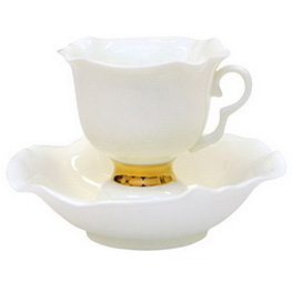 Фарфоровая чайная пара «Белый цветок»