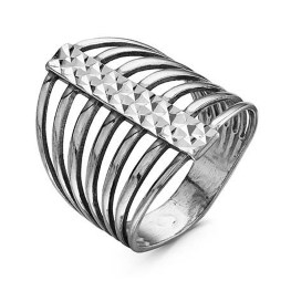 Серебряное кольцо «Линии» без вставок