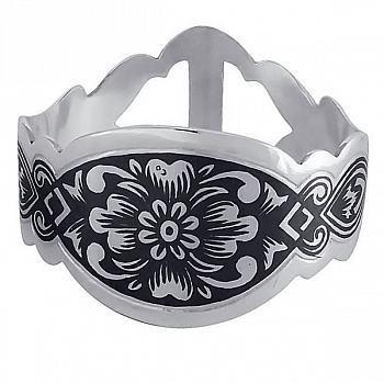 Серебряное кольцо для салфеток «Цветок»